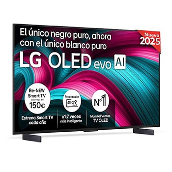 Vista frontal del Smart TV LG OLED evo AI C5 42 pulgadas 4K 2025 OLED42C54LA