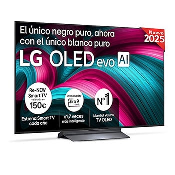 Vista frontal del Smart TV LG OLED evo AI C5 48 pulgadas 4K 2025 OLED48C56LB