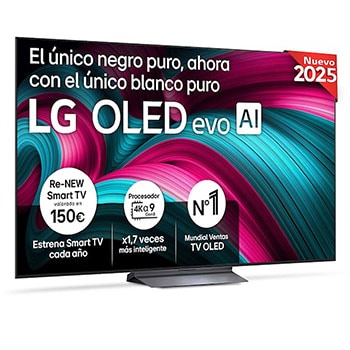 Vista frontal del Smart TV LG OLED evo AI C5 65 pulgadas 4K 2025 OLED65C56LB