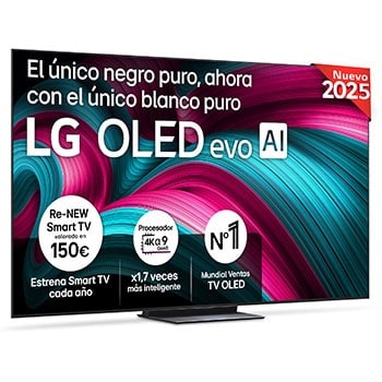 Vista frontal del Smart TV LG OLED evo AI C5 83 pulgadas 4K 2025 OLED83C54LA
