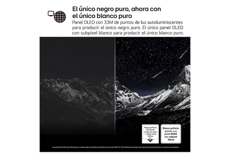 Vista lateral del televisor LG OLED evo AI C5E 4K Smart TV.