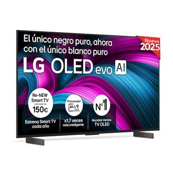 Vista frontal del Smart TV LG OLED evo AI C5 42 pulgadas 4K 2025 OLED42C5ELB