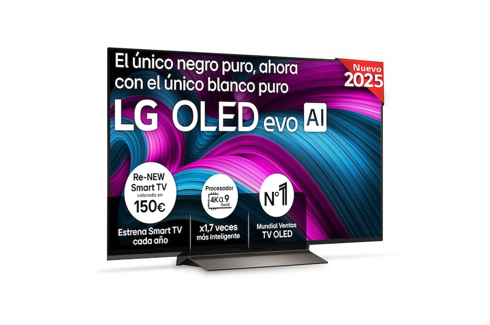 Vista frontal del Smart TV LG OLED evo AI C5 48 pulgadas 4K 2025 OLED48C5ELB