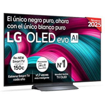 Vista frontal del Smart TV LG OLED evo AI C5 55 pulgadas 4K 2025 OLED55C55LA