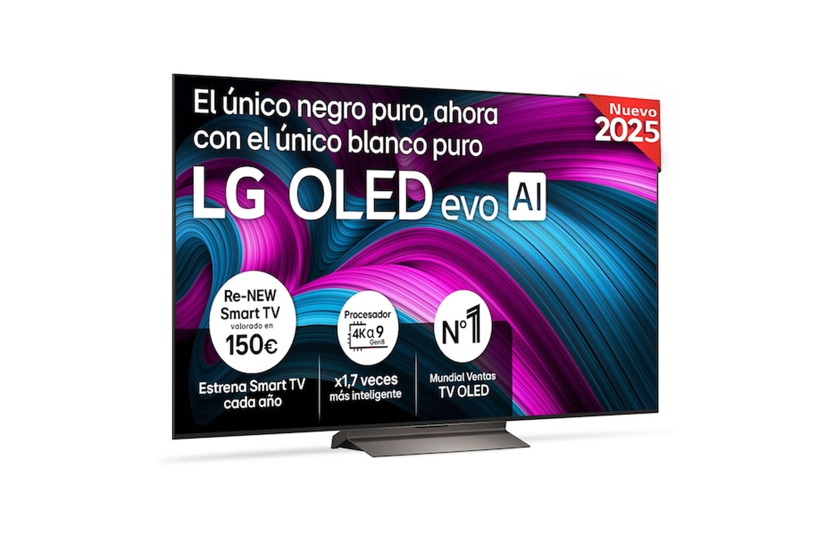 Vista frontal del Outlet Smart TV LG OLED evo AI C5 65 pulgadas 4K 2025 OLED65C5ELB