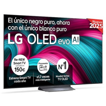 Vista frontal del Smart TV LG OLED evo AI C5 77 pulgadas 4K 2025 OLED77C55LA