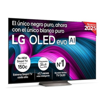Vista frontal del Smart TV LG OLED evo AI C5 77 pulgadas 4K 2025