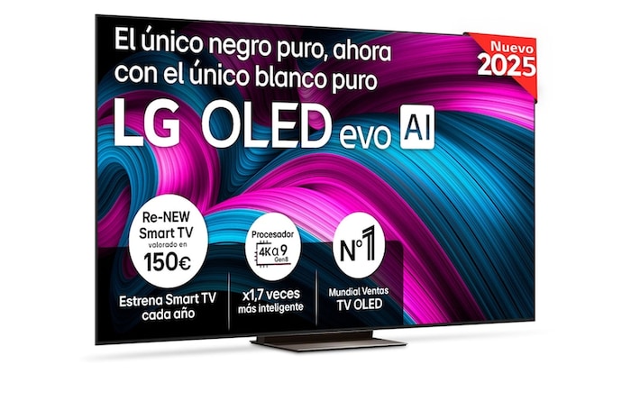 Vista frontal del Smart TV LG OLED evo AI C5 83 pulgadas 4K 2025 OLED83C5ELA