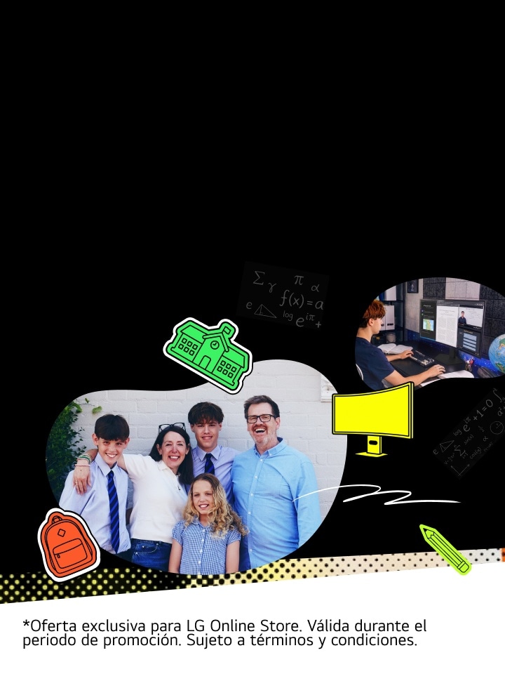 Banner de Monthly LG de agosto que promociona LG gram AI y LG UltraGear para un aprendizaje y una experiencia de juego más inteligentes con la familia Ferguson.