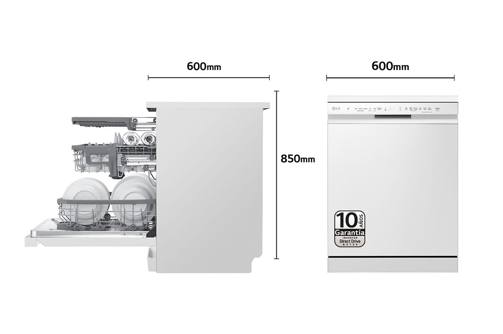 LG Outlet Lavavajillas LG QuadWashTM, Blanco , D, DF243FW