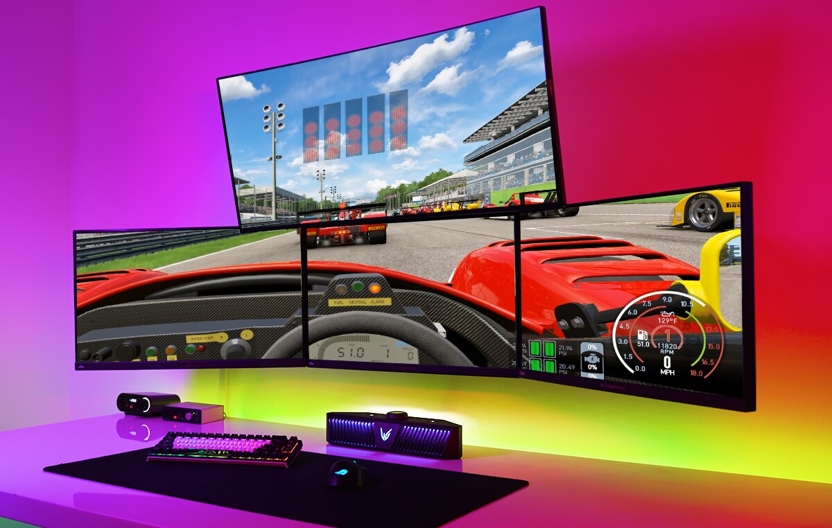 <img src="/es/images/microsite/app-moviles/AV-UltraGear-GP9-05-fit-3-Desktop.jpg" alt="Imágen que muestra cómo queda el altavoz gaming LG UltraGear en una habitación gaming con luces rosas.">