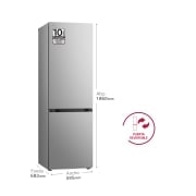 LG Outlet Frigorífico Combi Door Cooling+, 1,86m, Clasificación E, capacidad de 374l, inox antihuellas. Serie 300, GBV3100EPY.OUTLET