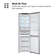 LG Outlet Frigorífico Combi Door Cooling+, 1,86m, Clasificación E, capacidad de 374l, inox antihuellas. Serie 300, GBV3100EPY.OUTLET
