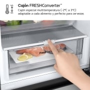 LG Outlet Frigorífico Combi Door Cooling+, 1,86m, Clasificación E, capacidad de 374l, inox antihuellas. Serie 300, GBV3100EPY.OUTLET