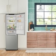 LG Outlet Frigorífico Combi Door Cooling+, 1,86m, Clasificación E, capacidad de 374l, inox antihuellas. Serie 300, GBV3100EPY.OUTLET