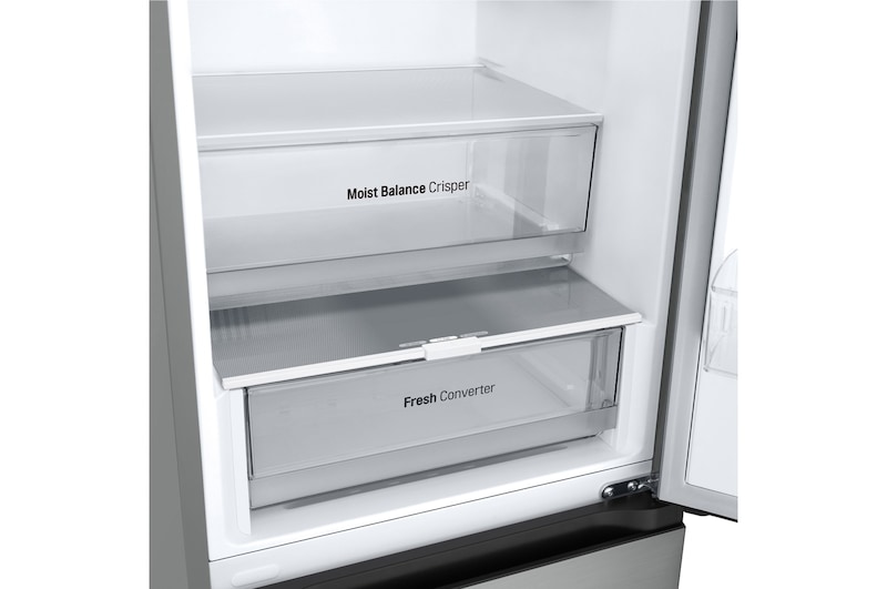 LG Outlet Frigorífico Combi Door Cooling+, 1,86m, Clasificación E, capacidad de 374l, inox antihuellas. Serie 300, GBV3100EPY.OUTLET
