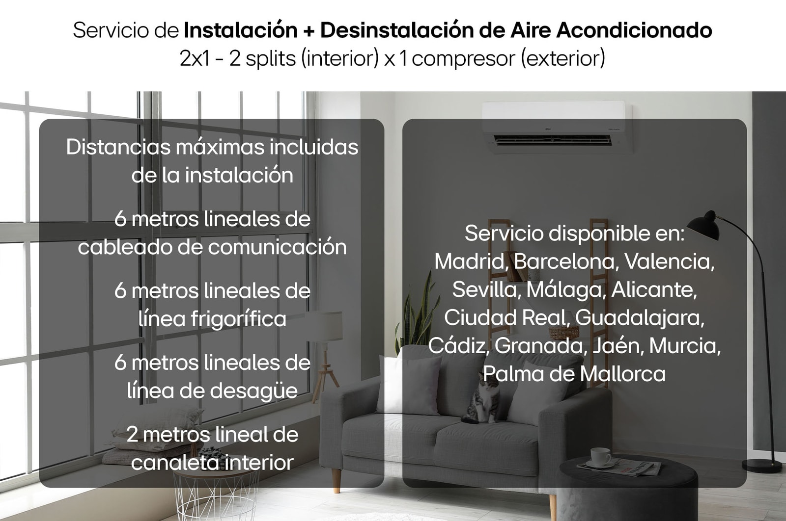 LG Instalación y Desinstalación de Aire Acondicionado 2x1, Inst y Desinst de Aire Acondicionado 2x1