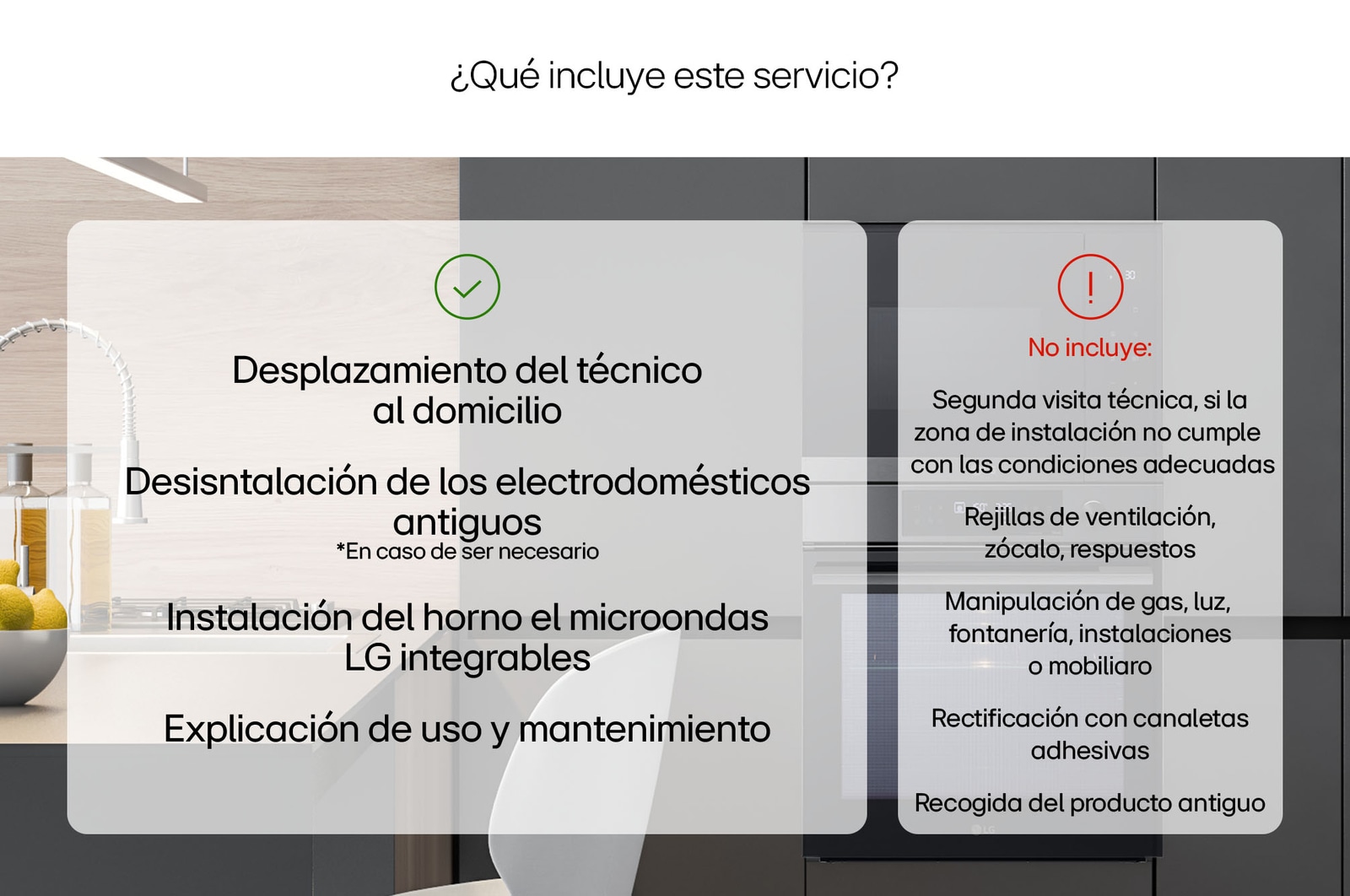 LG Instalación de horno y microondas integrable LG, SERVICIOIHMI