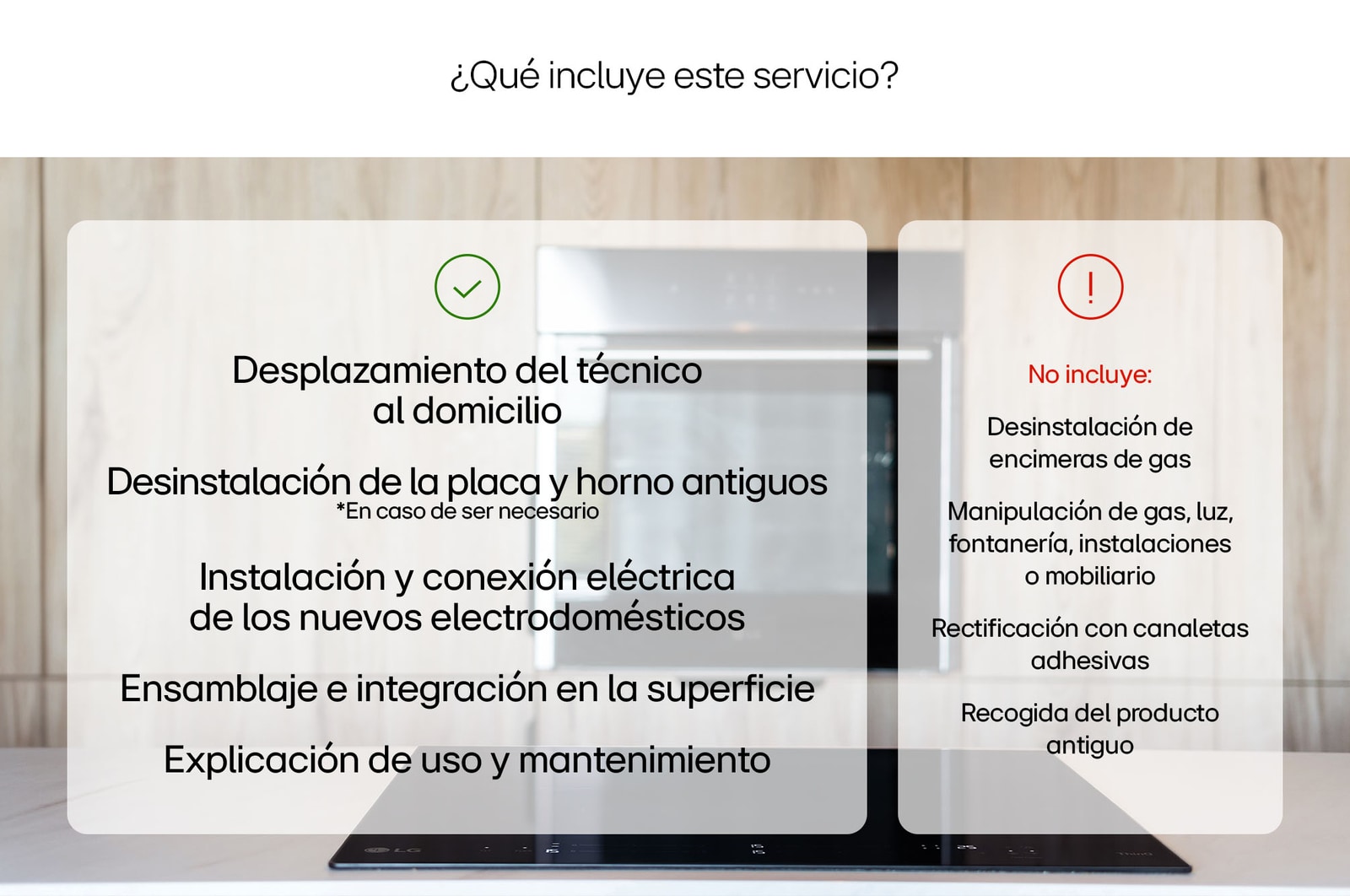 LG Servicio de Instalación de horno y placa, ServicioIHP