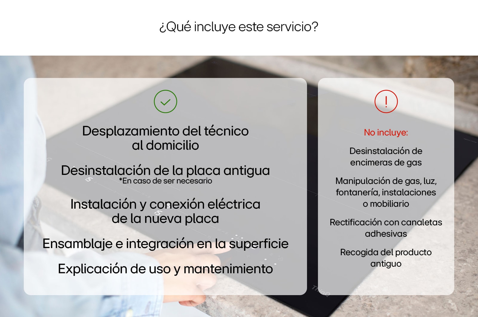 LG Servicio de Instalación de placas de inducción, ServicioIPI