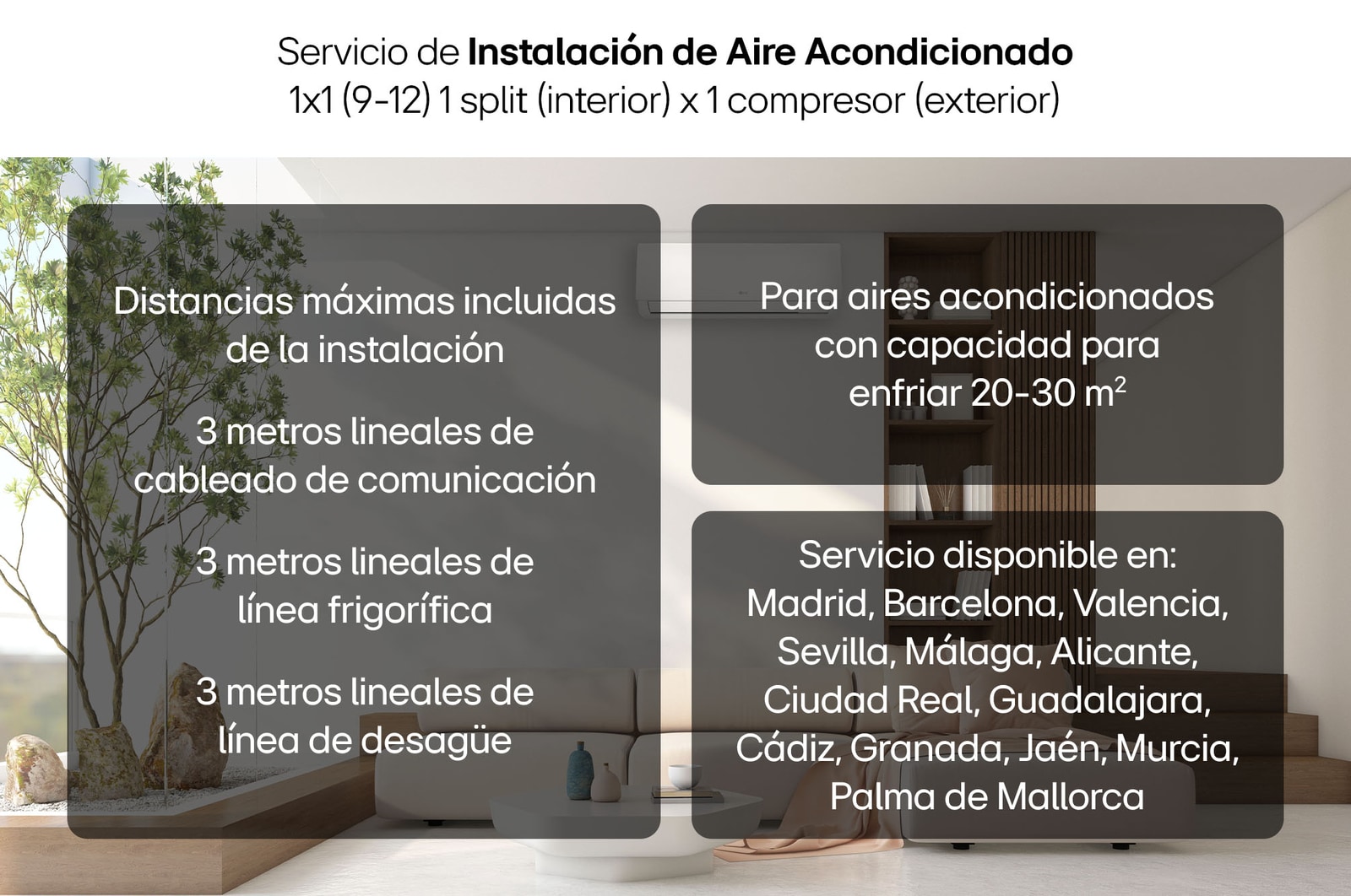 LG Instalación de Aire Acondicionado 1x1 (9-12), Instalación de Aire Acondicionado 1x1 (9-12)