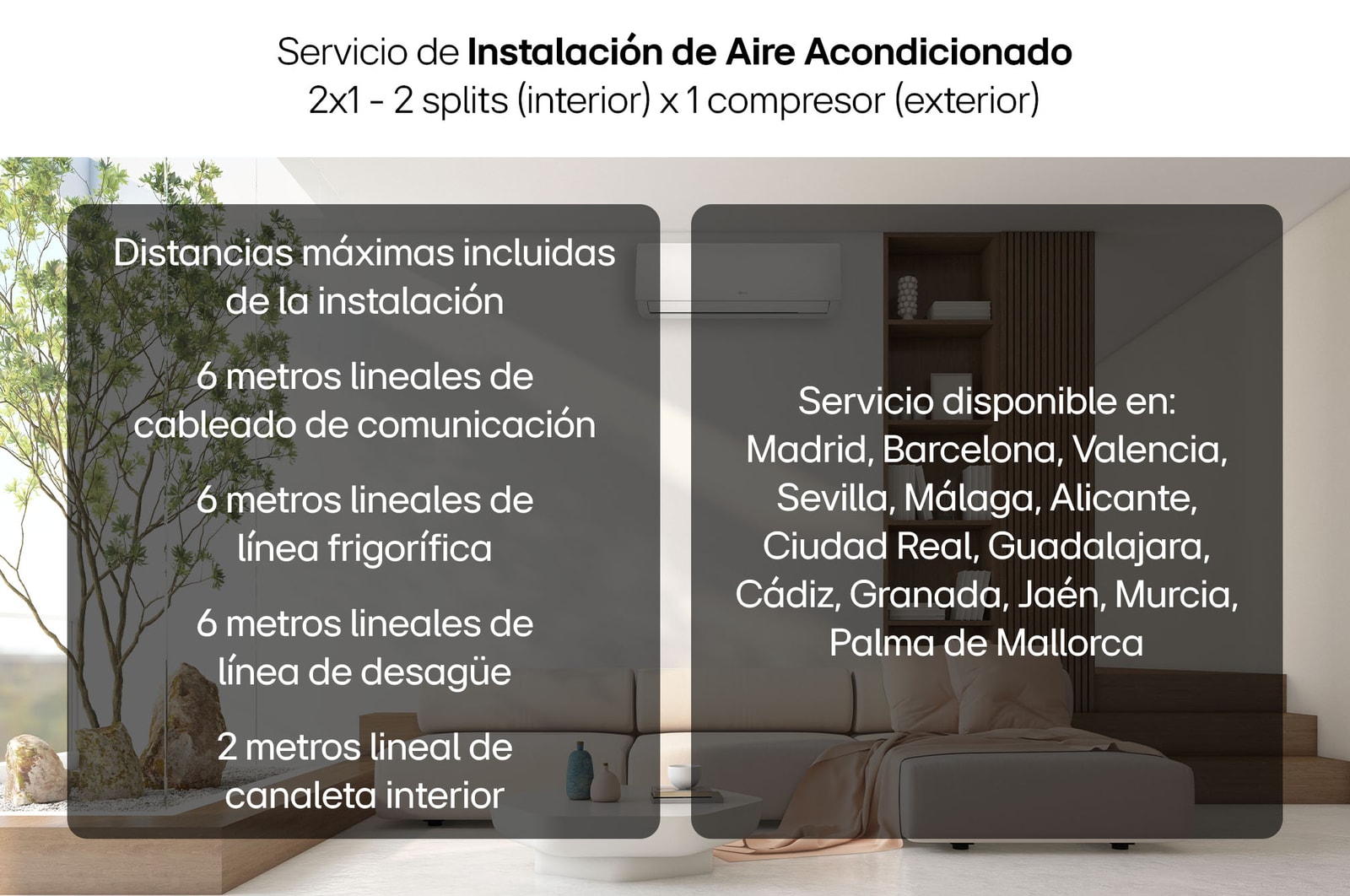 LG Instalación de Aire Acondicionado LG 2x1 (18-24 BTU), Instalación de Aire Acondicionado 2x1