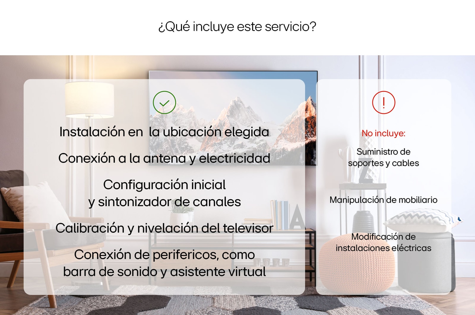 LG Instalación TV en pared hasta 55", ServicioITVP4855