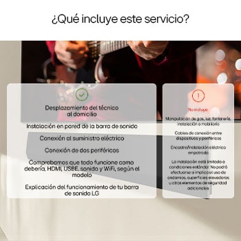 LG Instalación en pared de barra de sonido LG, SERVICIOIBS
