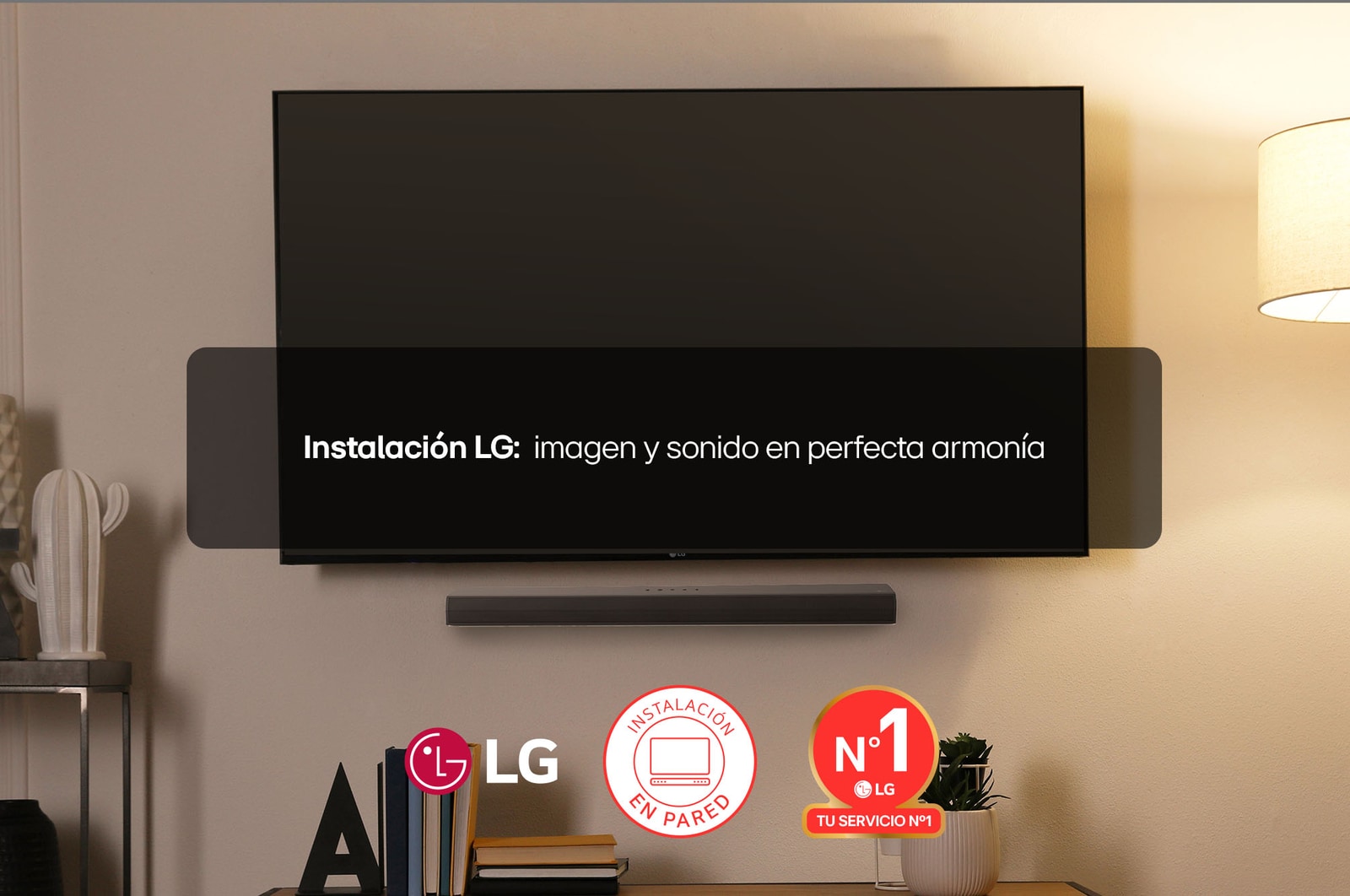 LG Instalación en pared para TV (desde 55") y barra de sonido LG, SERVICIOITVP55BS