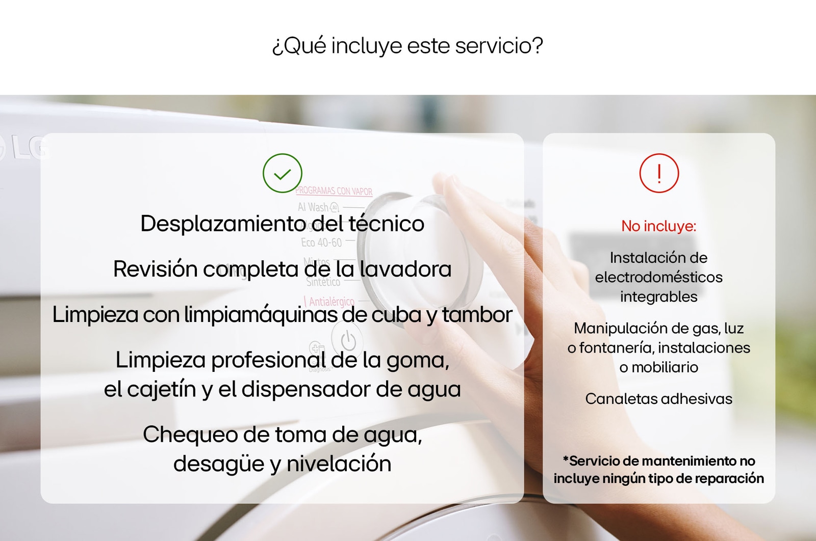 LG Servicio de Mantenimiento para lavadoras, ServicioML