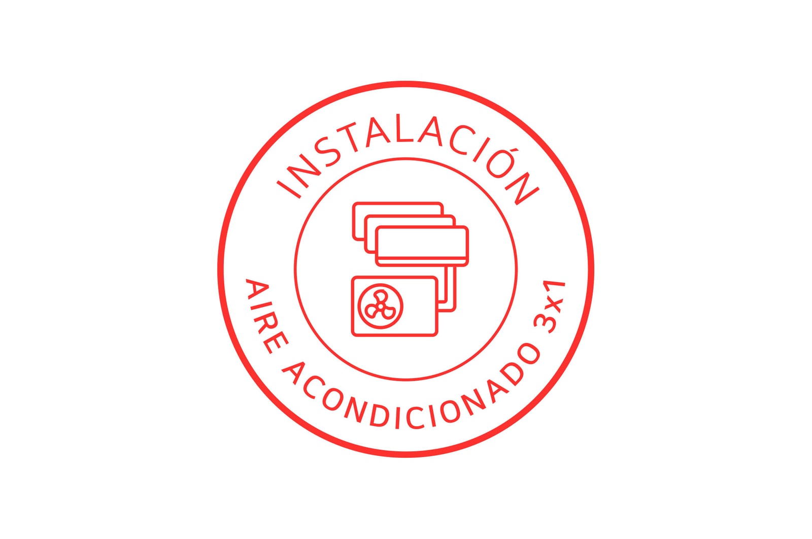 Vista frontal de Instalación de Aire Acondicionado 3x1 Instalación de Aire Acondicionado 3 x1