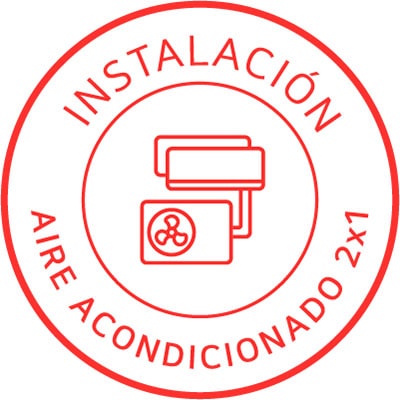Vista frontal de Instalación de Aire Acondicionado 2x1 Instalación de Aire Acondicionado 2x1