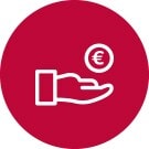 icono mano recibiendo dinero 