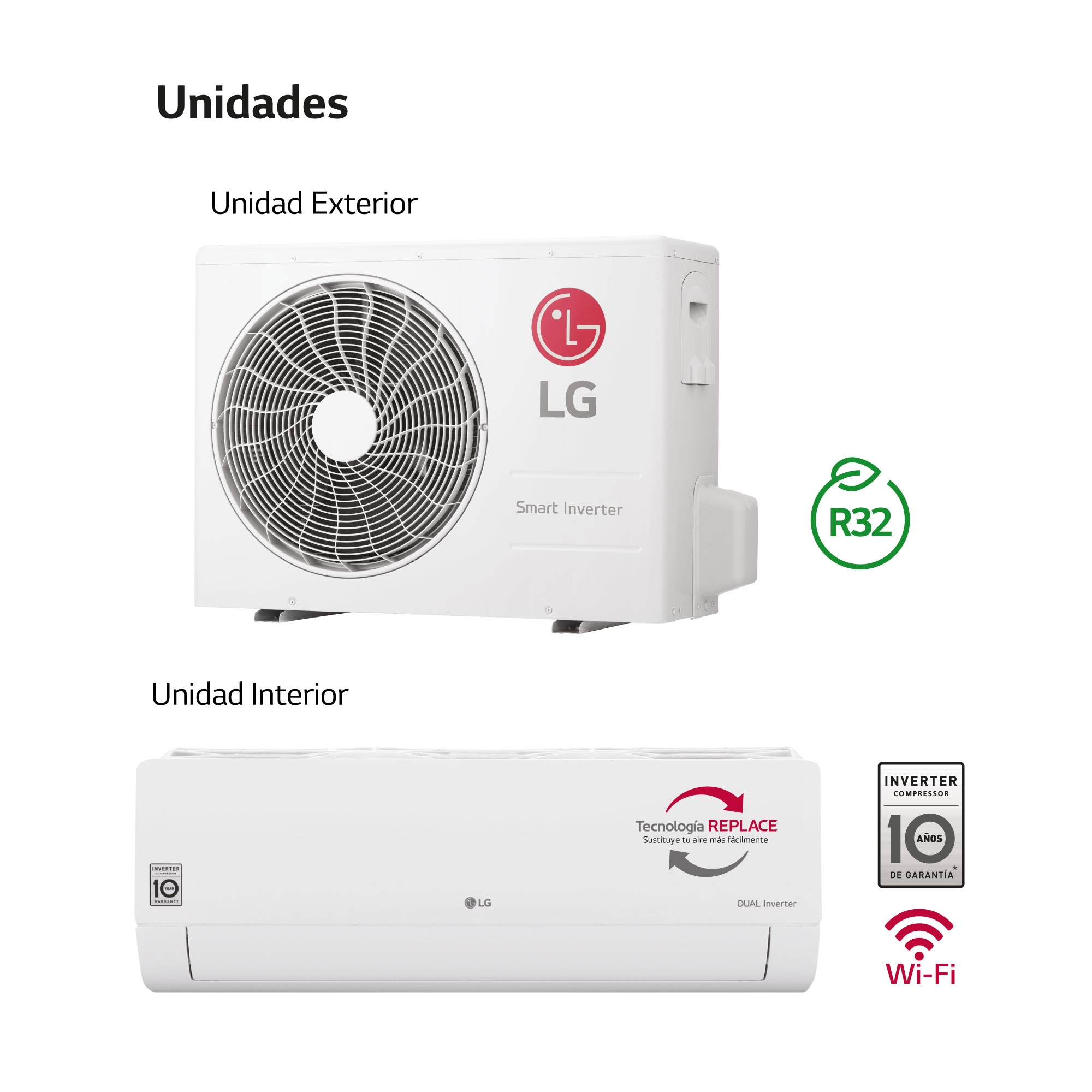 LG WIFI 24: Aire Acondicionado A++/A+, 10 años garantía, Función Ahorro de Energía, 24CONFWFI.SET