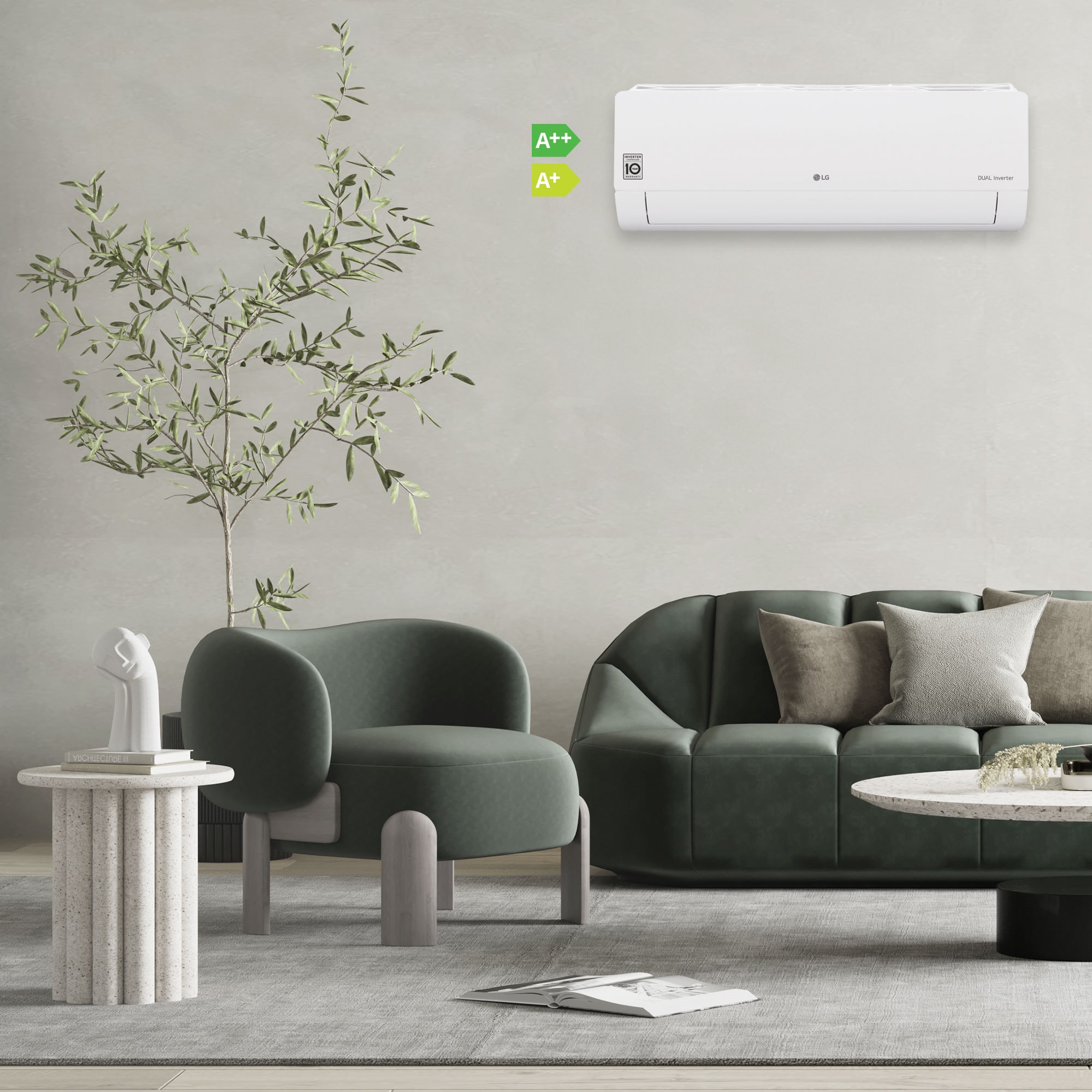 LG WIFI 24: Aire Acondicionado A++/A+, 10 años garantía, Función Ahorro de Energía, 24CONFWFI.SET