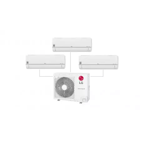 Vista frontal de LG WIFI 3X1 9&#43;9&#43;12: Aire Acondicionado A&#43;&#43;/A&#43;, 10 años garantía, Función Ahorro de Energía 3X1LG9912.SET