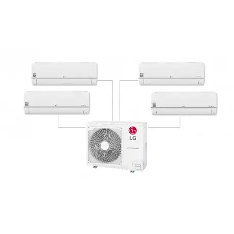 Vista frontal de LG WIFI 4X1 9&#43;9&#43;9&#43;12: Aire Acondicionado A&#43;&#43;/A&#43;, 10 años garantía, Función Ahorro de Energía 4X1LG99912.SET