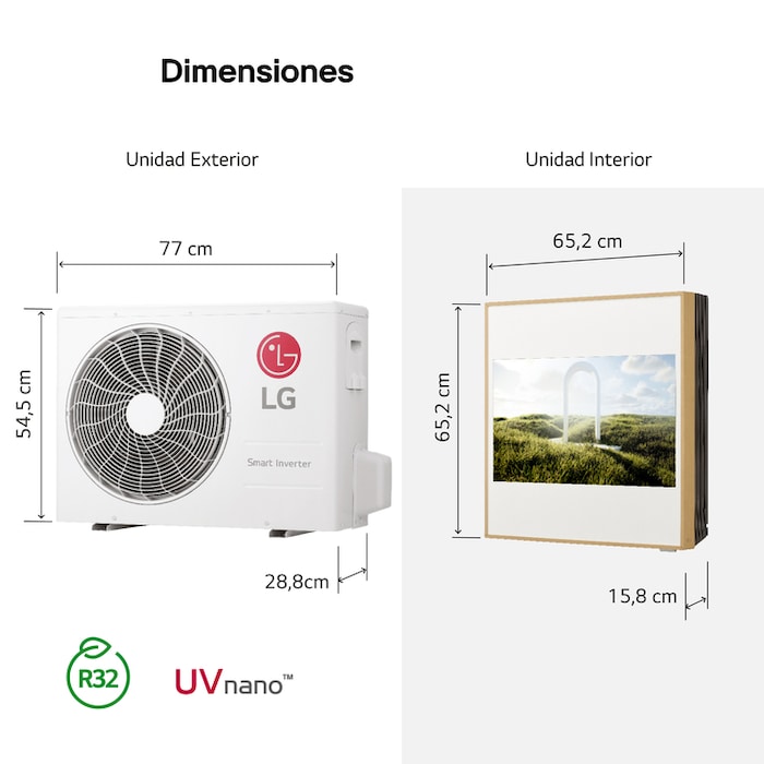 LG GALLERY 09 LCD: Aire Acondicionado, A++/A+, WIFI, Flujo Aire 3D, Altavoces 5W, GALLERY09TV.SET