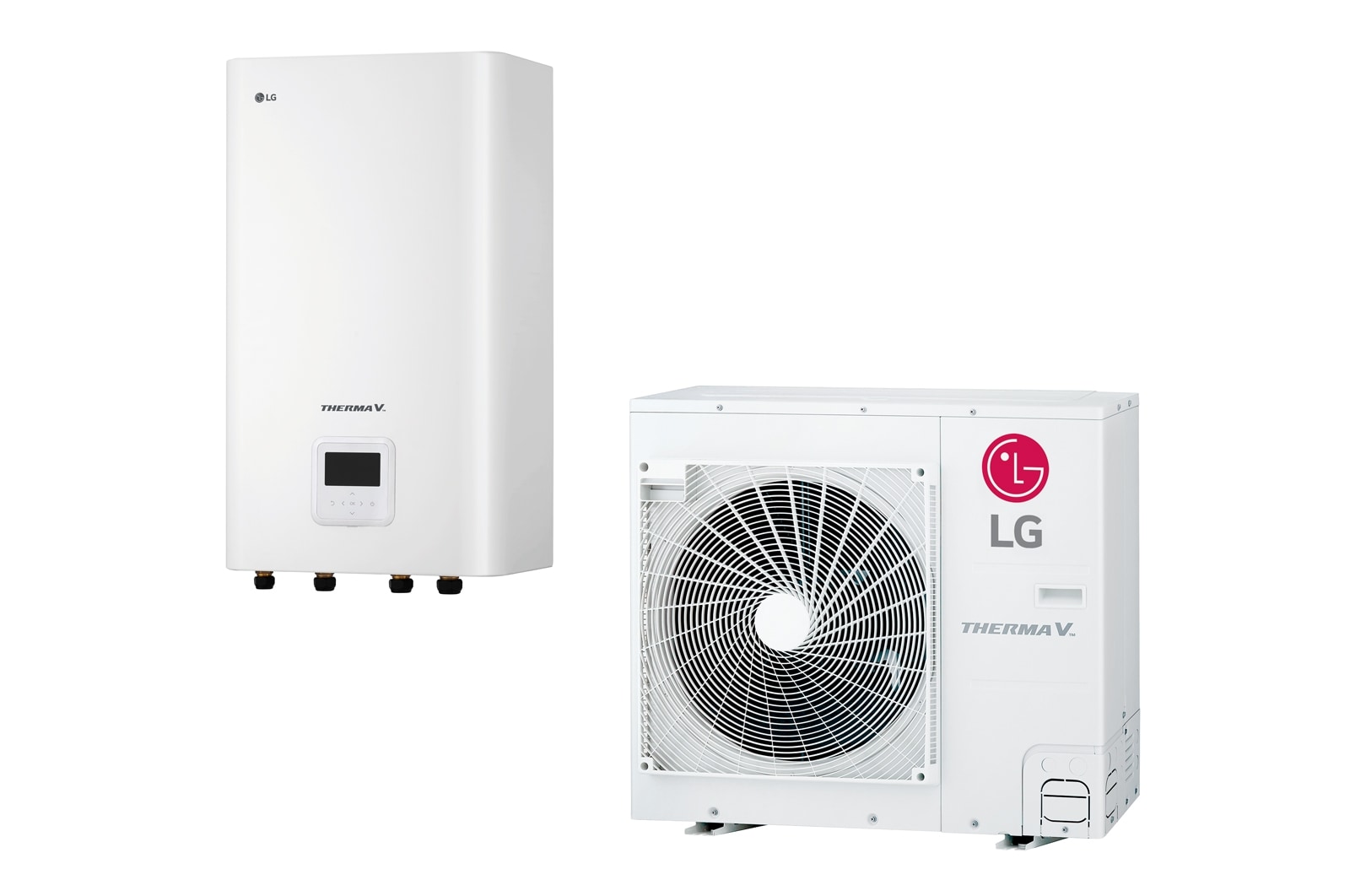 Vista frontal de LG THERMA V Split Mural R32 ofrece una potente solución de aerotermia para espacios interiores (A&#43;&#43;&#43;/A&#43;&#43;) HN091MR