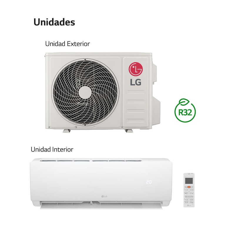 LG BASE 09: Aire Acondicionado A++/A+++, Autolimpieza, Filtro Dual, 22 dB, LGBASE09.SET
