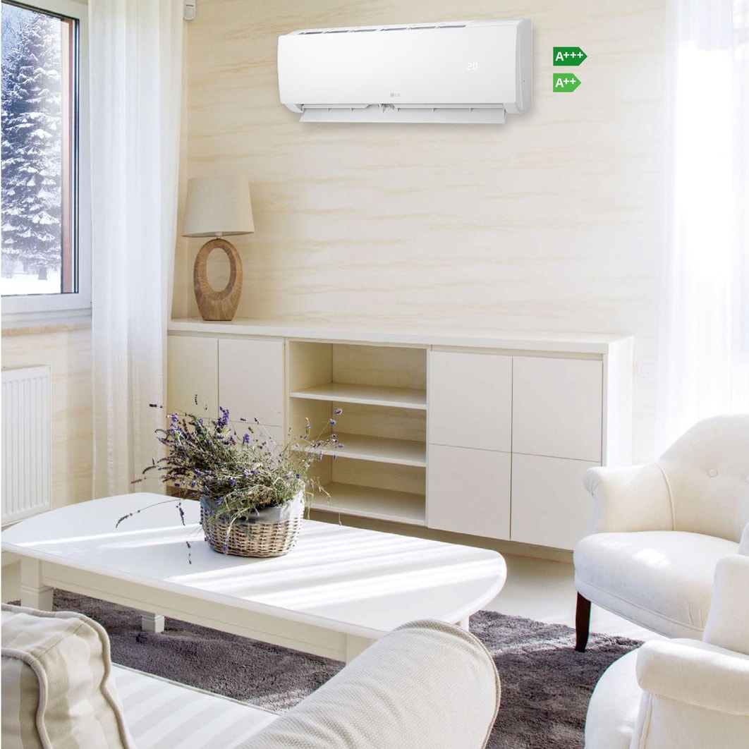 LG BASE 09: Aire Acondicionado A++/A+++, Autolimpieza, Filtro Dual, 22 dB, LGBASE09.SET