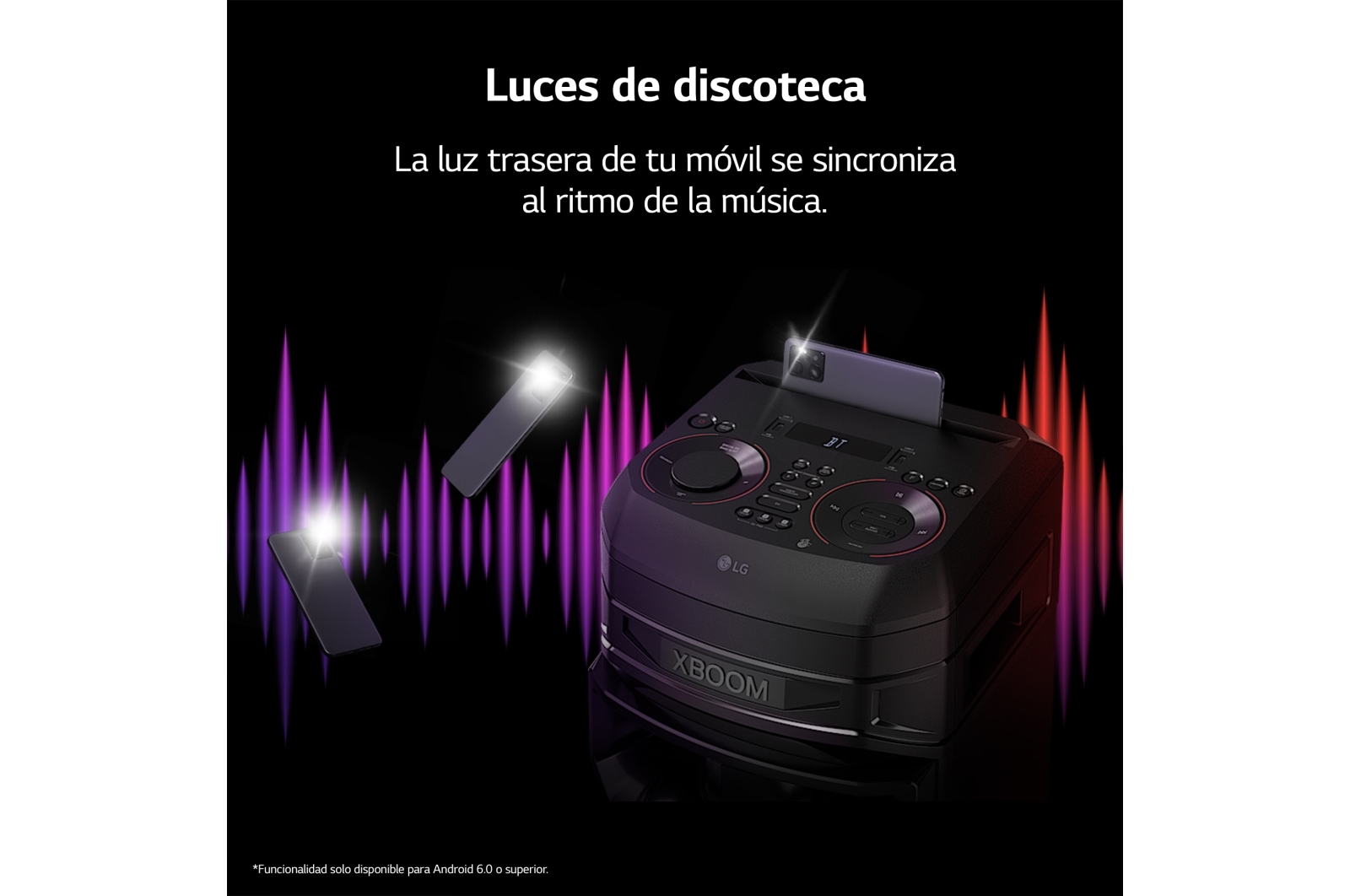 LG xboom La Bestia RNC5 - Altavoz gran potencia, 300W, karaoke, luces LED, efectos de DJ, Bluetooth, Negro, RNC5SP.DESB