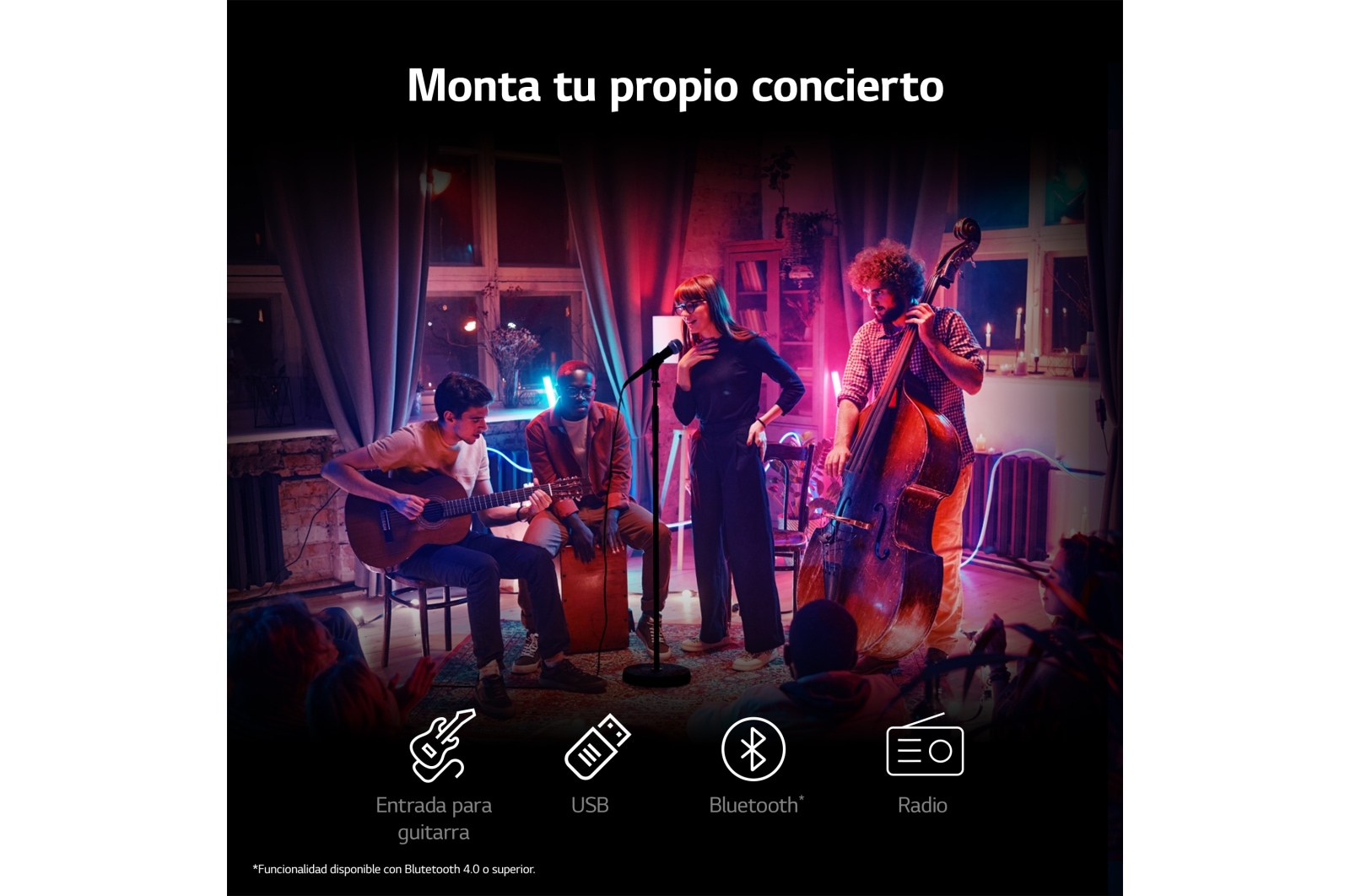 LG xboom La Bestia RNC5 - Altavoz gran potencia, 300W, karaoke, luces LED, efectos de DJ, Bluetooth, Negro, RNC5SP.DESB