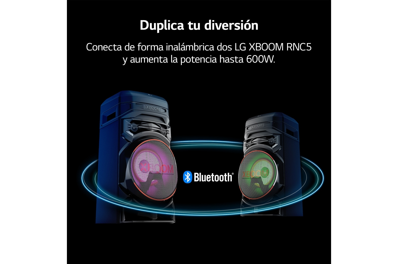 LG xboom La Bestia RNC5 - Altavoz gran potencia, 300W, karaoke, luces LED, efectos de DJ, Bluetooth, Negro, RNC5SP.DESB