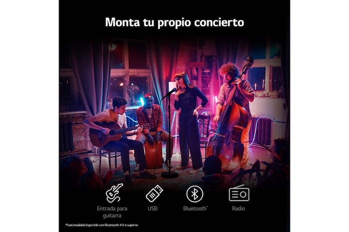 LG xboom La Bestia RNC5 - Altavoz gran potencia, 300W, karaoke, luces LED, efectos de DJ, Bluetooth, Negro, RNC5