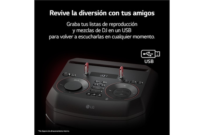 LG xboom La Bestia RNC5 - Altavoz gran potencia, 300W, karaoke, luces LED, efectos de DJ, Bluetooth, Negro, RNC5