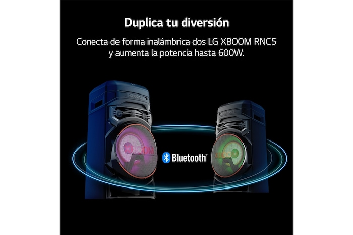 LG xboom La Bestia RNC5 - Altavoz gran potencia, 300W, karaoke, luces LED, efectos de DJ, Bluetooth, Negro, RNC5