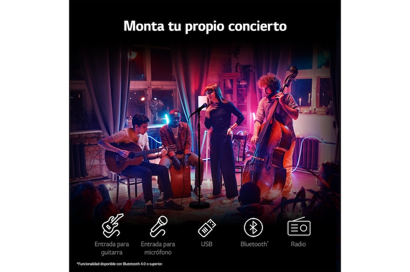 LG xboom La Bestia RNC7 - Altavoz gran potencia, 500W, karaoke, luces LED, efectos de DJ, Bluetooth, Negro, RNC7