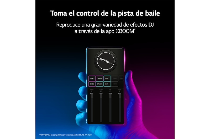 LG xboom La Bestia RNC7 - Altavoz gran potencia, 500W, karaoke, luces LED, efectos de DJ, Bluetooth, Negro, RNC7