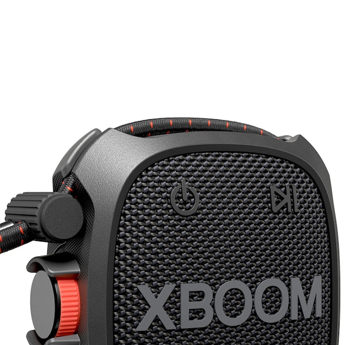 LG xboom XG2TBK - Altavoz inalámbrico, bluetooth, 5W, hasta 10h batería, resistencia militar, IP67, Negro, XG2TBK